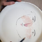 Rebecca Brown working in her studio 2019